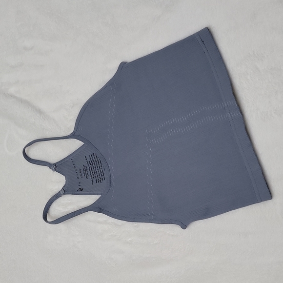 FP Movement Cropped Ribbed Run Grey Patterned Tank Top X-Small - Picture 2 of 9